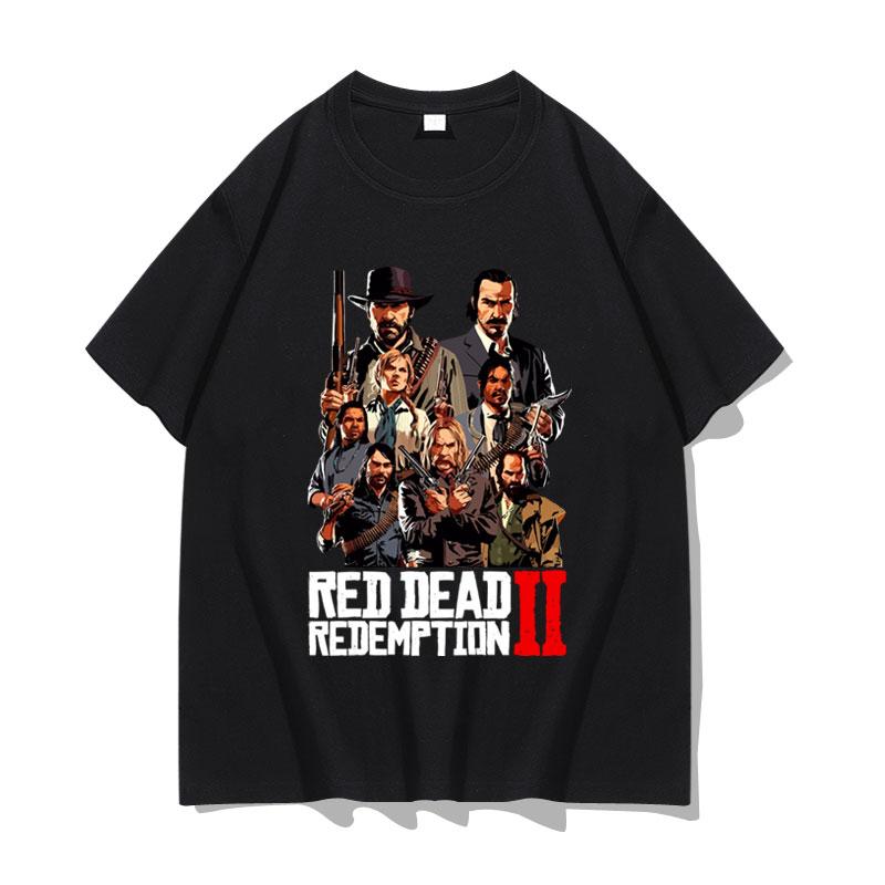 

Red Dead Redemption 2 Принт з візерунком Периферія GTA5 Grand Theft Auto Артур Морган Футболка з коротким рукавом Одяг Футболка 2XL