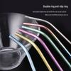 Crystal Clear Titanium Straw with Spoon - Reusable for Drinks
