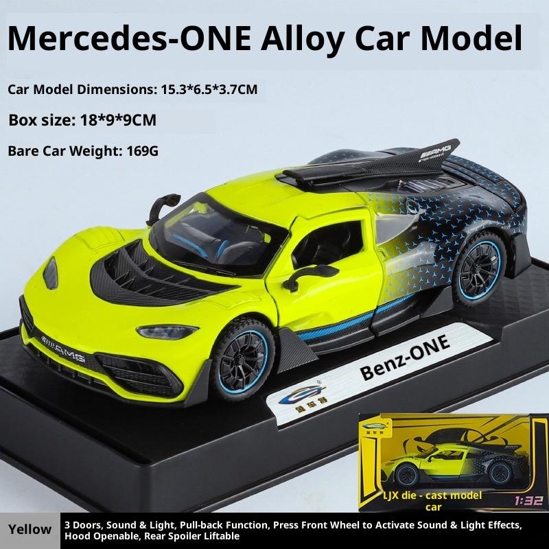 1:32 Scale Amg One Sports Car Model - Alloy Diecast Vehicle With Opening Doors Sound Light Effects Pull Back Power Kids Toy Car