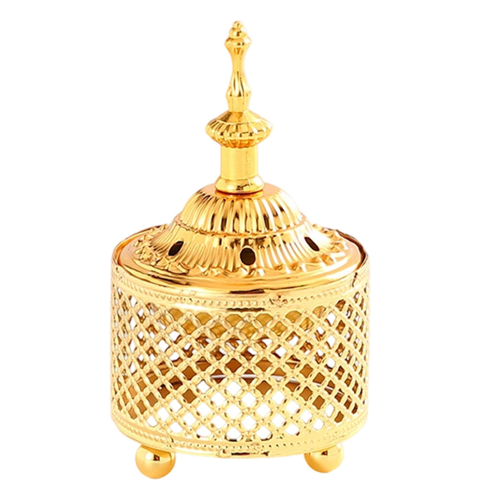 

Arabic Incense Bowl Vintage Metal Burner with Lid for Meditation Office Ambiance and Relaxation B