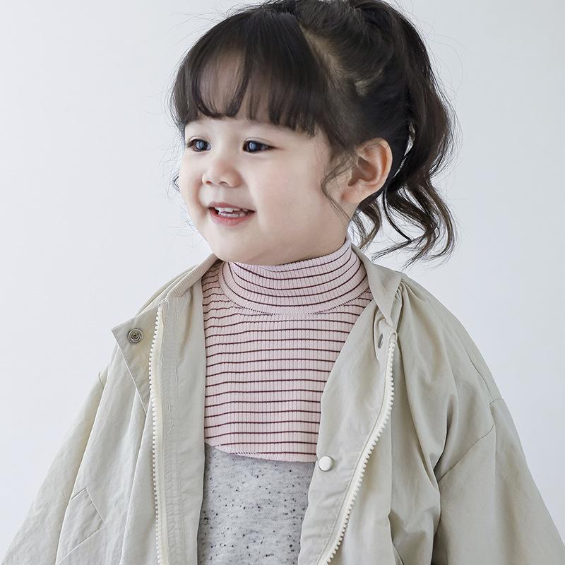 Toddler's Convertible Collar Neck Warmer Autumn Soft Cotton Windproof Fleece Lined Scarf INS Sporty Fashion Unisex Baby Scarf