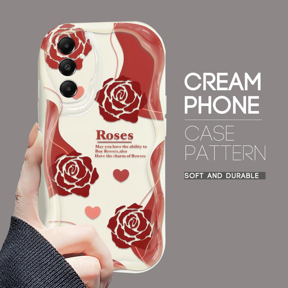 

Милый мультяшный узор, кремовая текстура, мягкий силиконовый чехол с волнистыми краями, чехол для телефона Samsung Samsung A13 белый