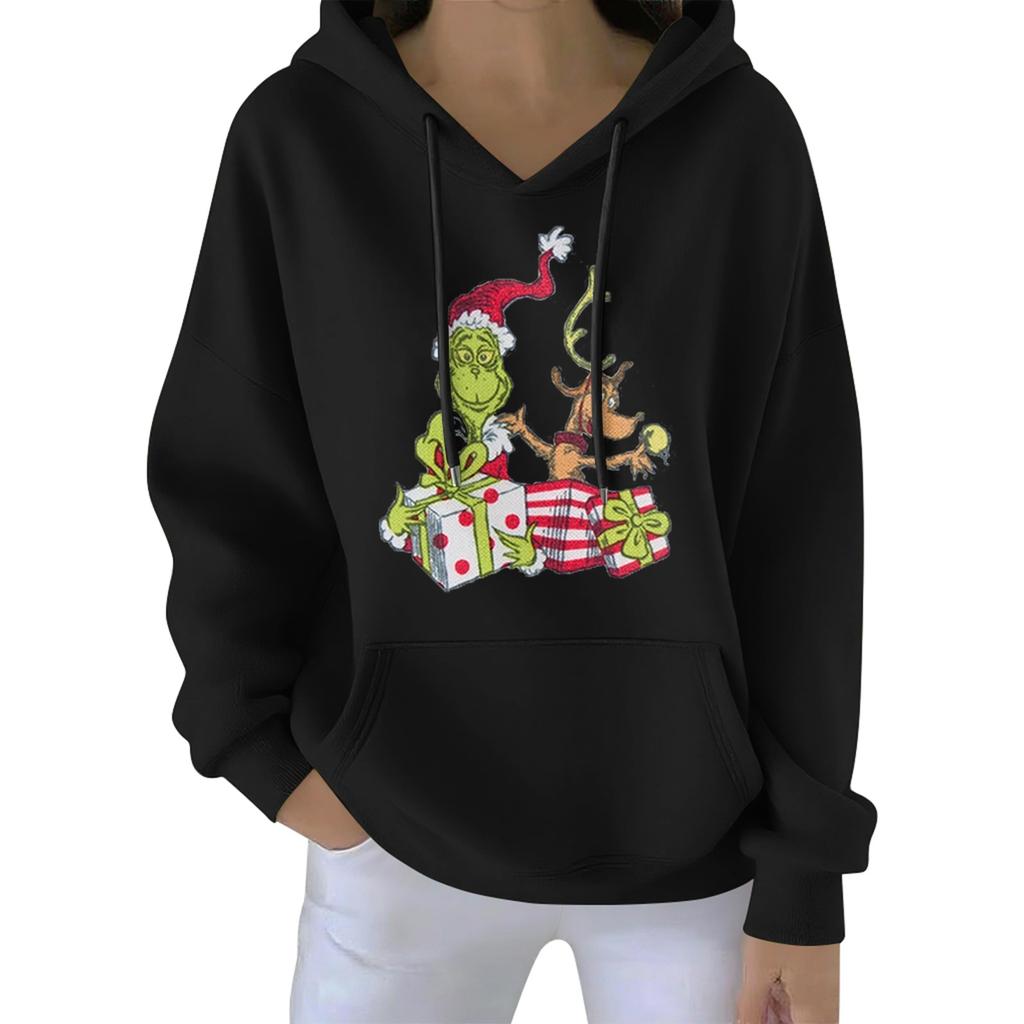 Women's Christmas  Hoodie Funny Cute Christmas Holiday Sweatshirt Pullover