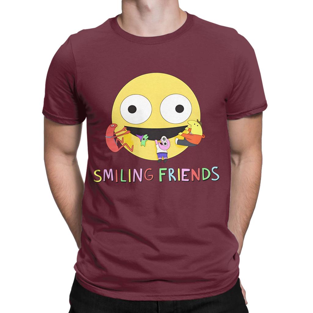 Smiling Friends Logo Novelty 100 Cotton TShirt Smiling Friends Season 2 Tops Tees For Unisex
