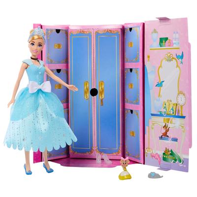 Mattel Disney Princess Secret Dress Up Maison de Poupée Cendrillon avec Accessoires pour les 3 ans et plus Bleu JCR96