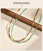 Beaded Choker Necklace for Women, 18K Gold Plated Boho Colorful Natural Stone Beads Chain Necklace stackable Handmade Jewelry
