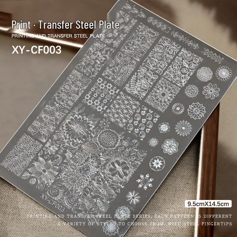 Nail Art Stamping Plate: Lace, Butterfly, Floral, French, Gingham, Leopard, Fireworks, Snake Patterns