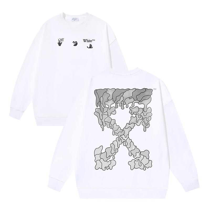 1238 Off-White 2026 Herbst/Winter Neu OW Geschmolzenes Pfeilmuster Herren und Damen Rundhals Hoodie