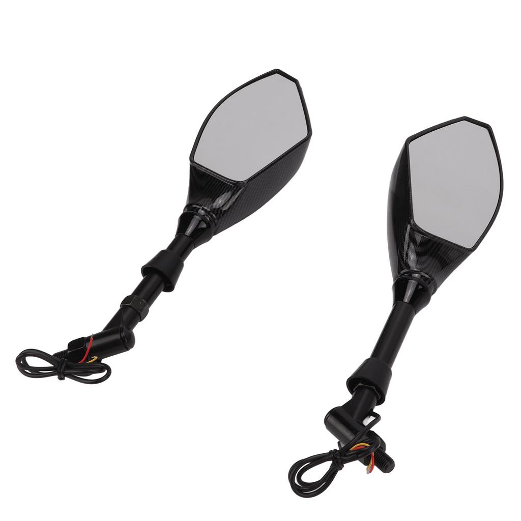Rear View Mirrors with LED Turn Signals Universal Motorcycle Indicator Left and Right Replacement for Ducati