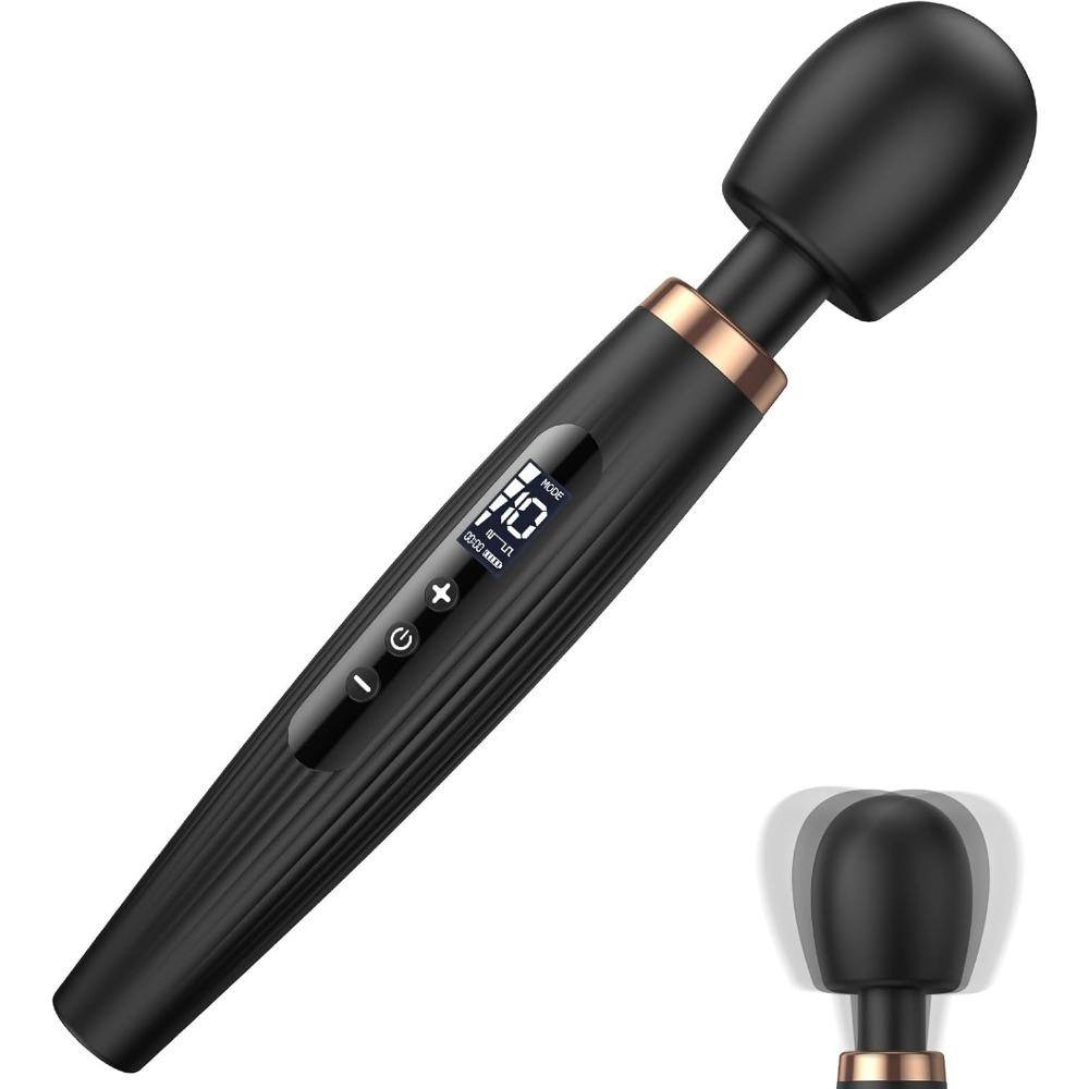 10 Modes Waterproof G-Spot Vibrator Wand with LED Display – Silent USB Rechargeable for Clitoris, Anal & Nipple Stimulation