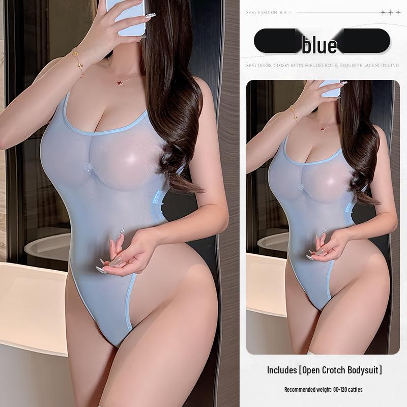 Sexy Goddess Transparent High Cut Fishnet Bodysuit - Open Crotch, Sleeveless, Perfect for Couples