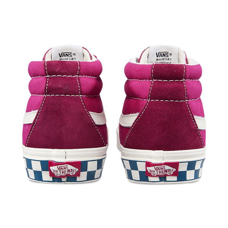 Sk8 Vans-Mid Reissue 'Kostkovaná bočnice - Rumba Red Jazzy' VN0A391FWQ5