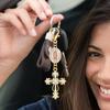 Pink Charm Cross Keychain for Car Bag Keyring