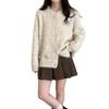 Autumn and winter new three-dimensional flower soft waxy loose knitted cardigan gentle wind sweet sweater jacket women