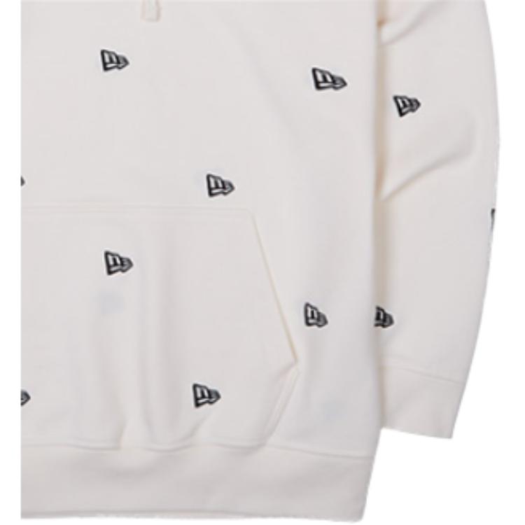 New Era SS23 Embroidered All Over Print Pullover Comfortable American Hoodie Unisex hoodies Ivory 13560522