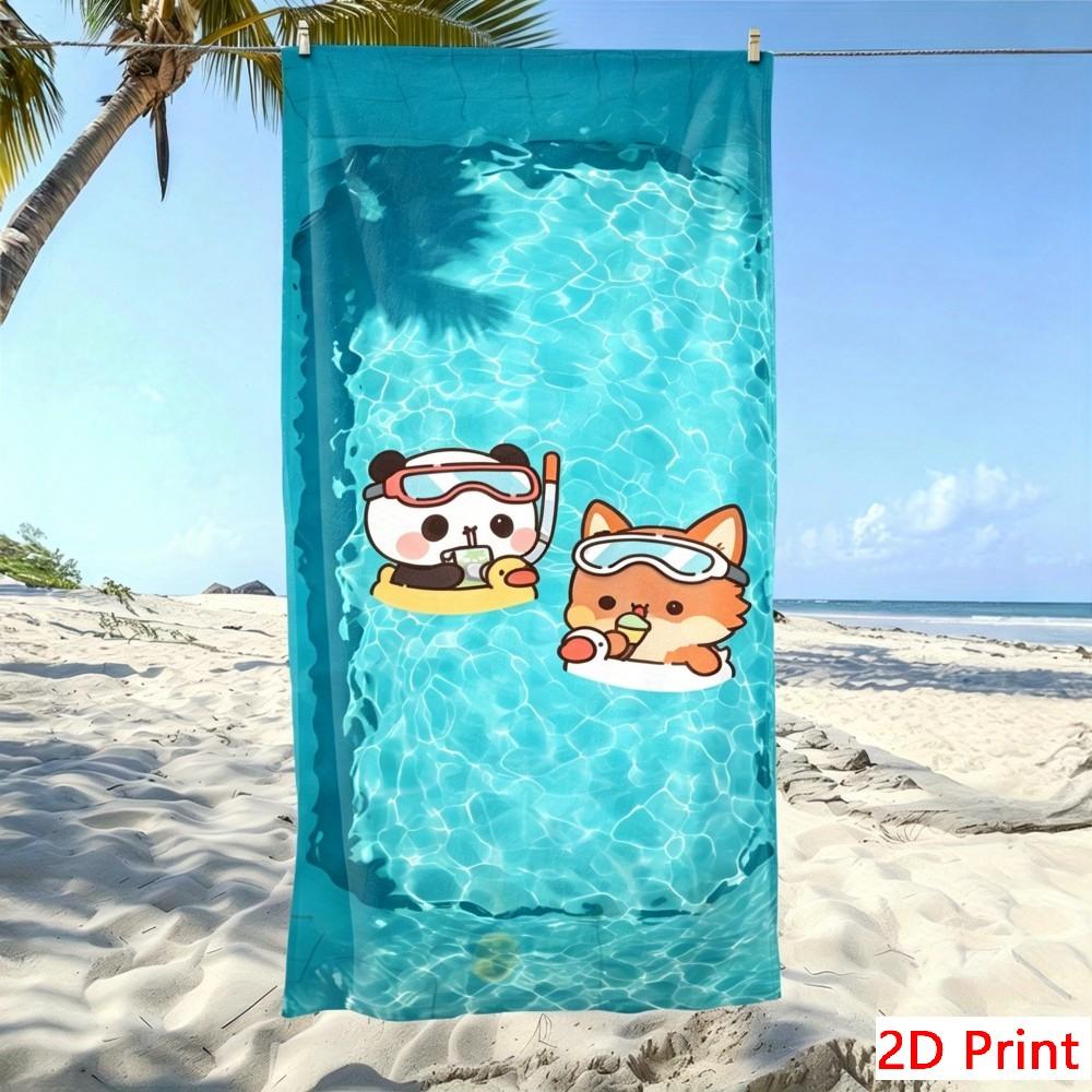 Microfiber Beach Towel No Sand Quick-Dry Pool Towels Bubu And Dudu Cartoon Travel Bath Mat Lightweight Large Swimming Blanket