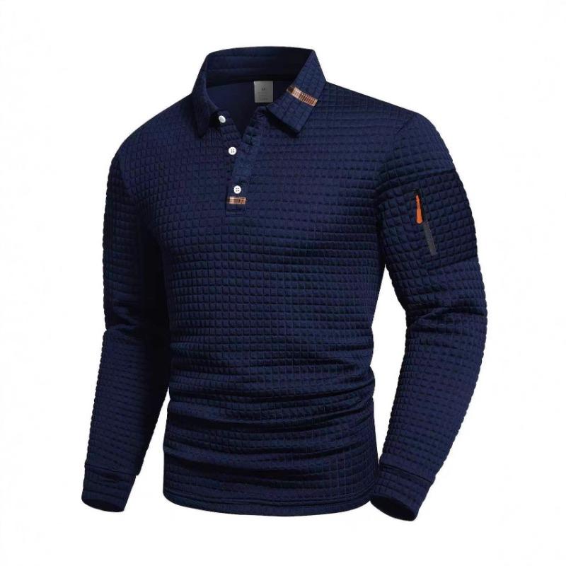 Herren Revers Genähte Tasche Reißverschluss Verziertes POLO-Shirt Ist Geeignet für Täglich Lässig Sport