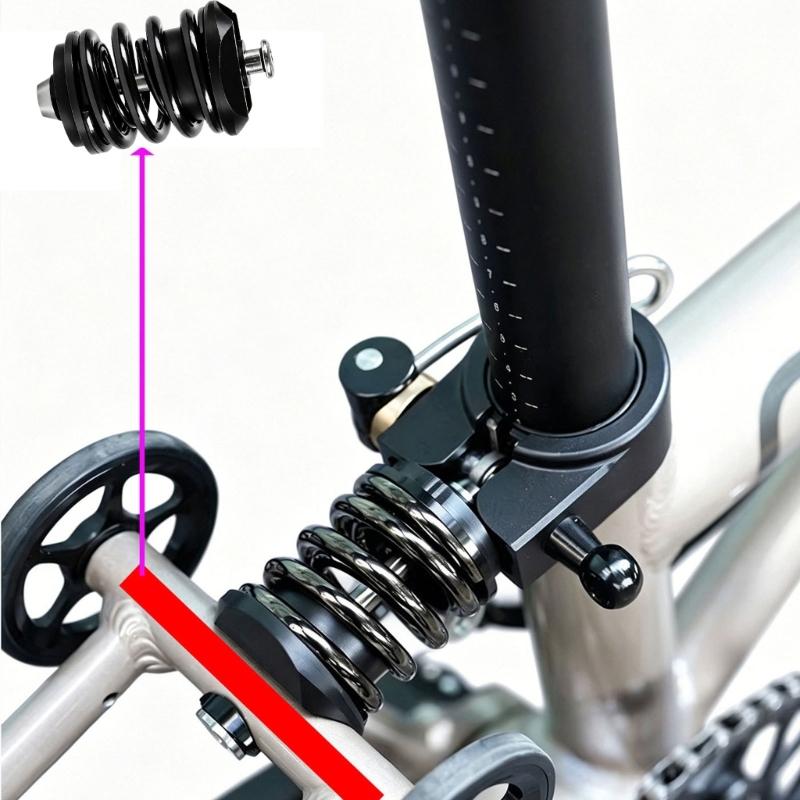 Coils-Spring Rear Suspension Replacements for Folding Bikes with Nylon Housing, Stainless Steel Shafts, and Metal End Posts