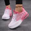Autumn large size women's shoes fly-woven mesh breathable running shoes low-top air cushion soft-soled sports shoes