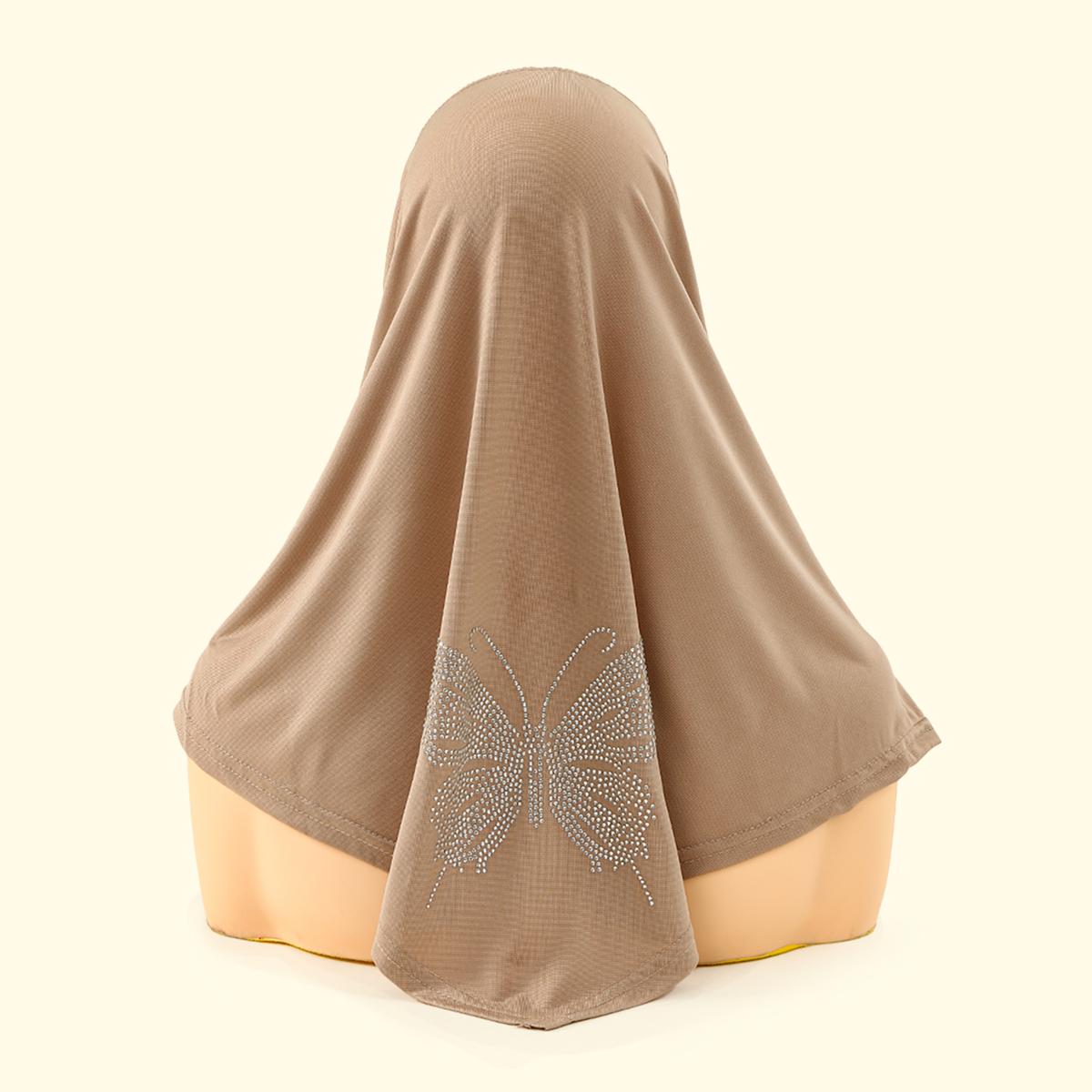 

Muslim Cotton Jersey Instant Hijab Shinny Butterfly Rhinestones Shawl Scarf Muslim Women Hijab Islam Headband Turban Wrap