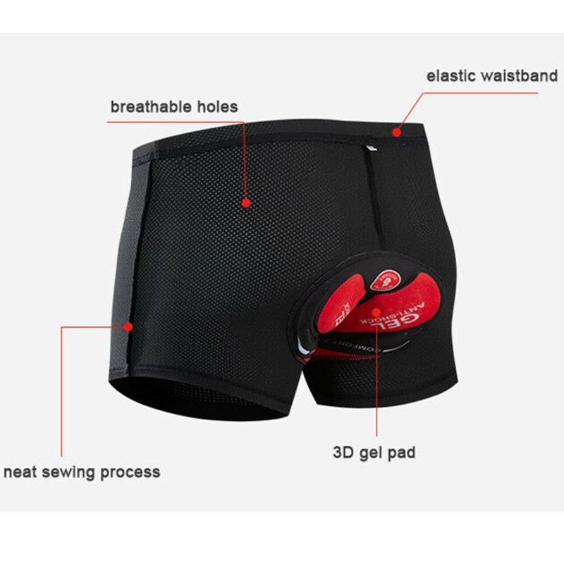 Ropa interior de ciclismo para hombre con acolchado 3D de gel de primera calidad y tejido de malla de alta elasticidad