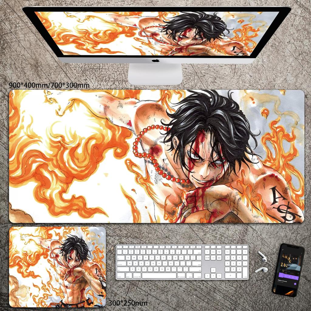 High Definition ONE PIECE Leather Mouse Pad Oversized Boys Animation E-sports Game Keyboard Pad Luffy Computer Desk Pad Non-slip Waterproof Mouse Pad
