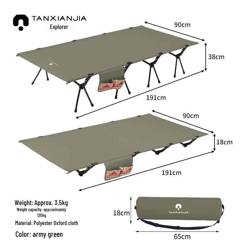 Ultra-Lightweight Folding Aluminum Camping Bed – Extra Wide for Tents & Outdoor Adventures