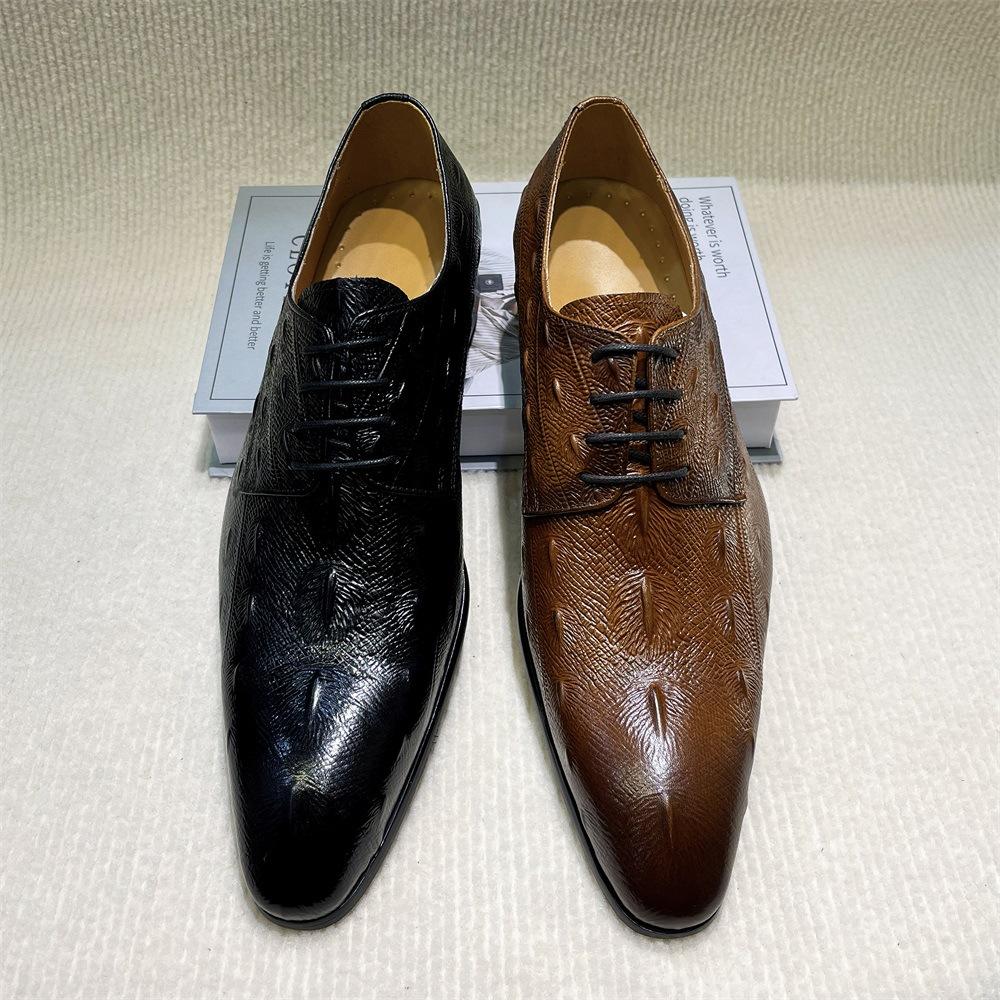 New Single Shoes Business Men'S Shoes Men'S Dress Pointed Derby Shoes Guangzhouhandmadeshoes