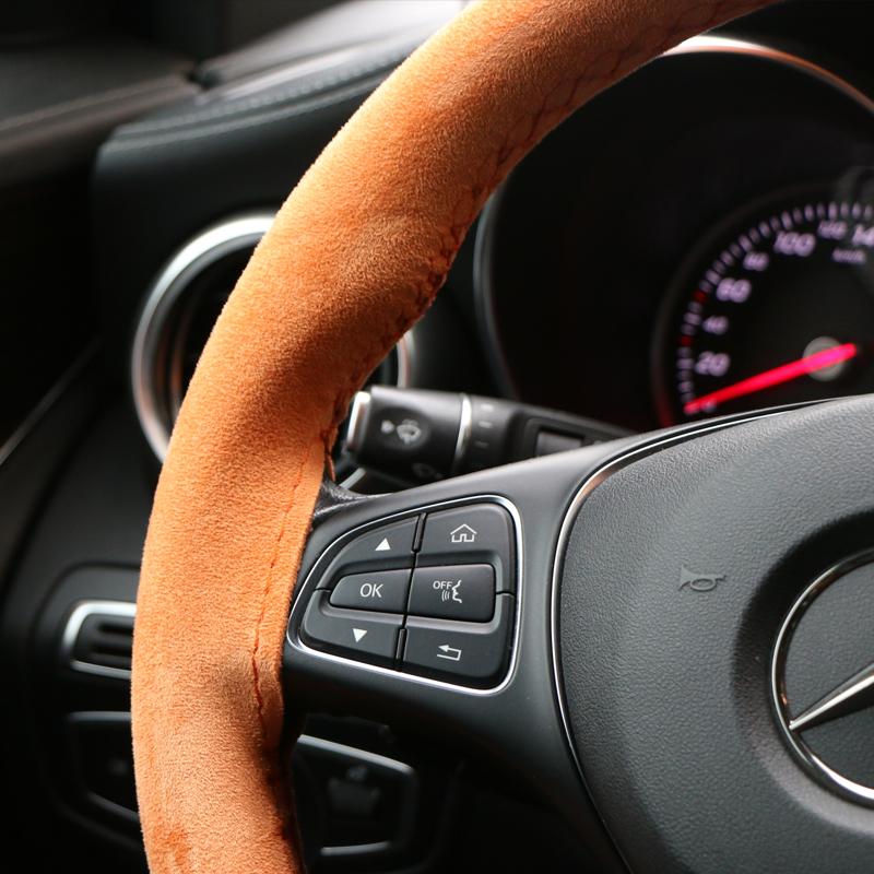 Car Steering Wheel Cover Universal 38cm Hand Sewing Solid Color Suede Braid For Car Steering Wheel Protection Vehicle