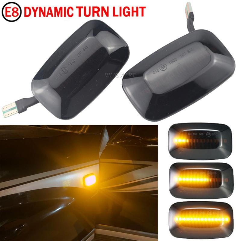 2X For Toyota Land Cruiser Landcruiser 70 80 100 Series Dynamic LED Flowing Water Turn Signal Lights Blinker Indicator Car Lamp