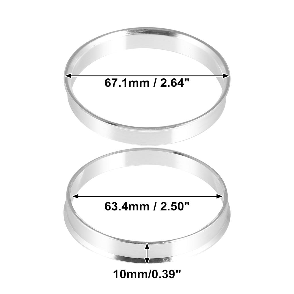 X Autohaux 2pcs OD 60.1 73.1 72.6mm To ID 57.1 56.1 64.1mm Aluminium Alloy Car Hub Centric Rings Wheel Bore Center Spacer Valve Stems 1