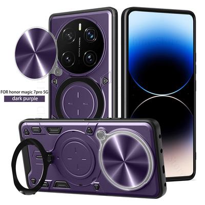 Slide Lens Push Window Armor Shockproof Case For Honor X8C X9C X9a X9B X8B Alloy Finger Ring Holder Magnetic Kickstand Cover For Magic 7 6 Pro 5 Lite