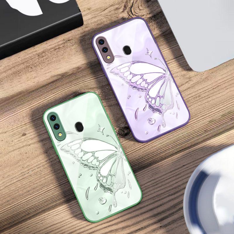 Schmetterling aus Eiskristallen Für Samsung A73 72 71 A70 56 55 54 A53 52 51 50 42 A35 A34 33 32 31 26 25 24 23 22 30 Glashülle