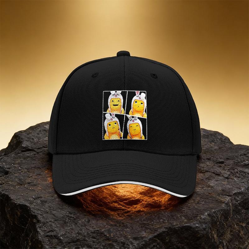 Cute Bunny Ear Expression Hat Unisex Printed Baseball Cap Sandwich Duckbill Cap Sports Hat Suitable for Daily Commute And Travel