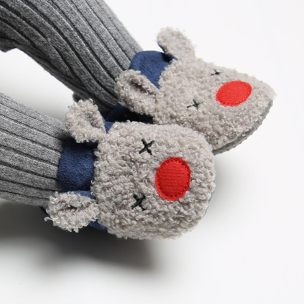 Unisex Cartoon Winter Baby Velcro Cotton Shoes, Soft Sole, Warm for Toddlers Aged 0-1 Year