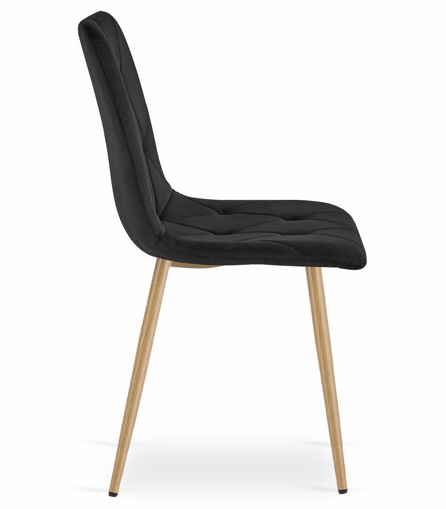 LIBRA chair - black velvet / wood-colored legs x 2