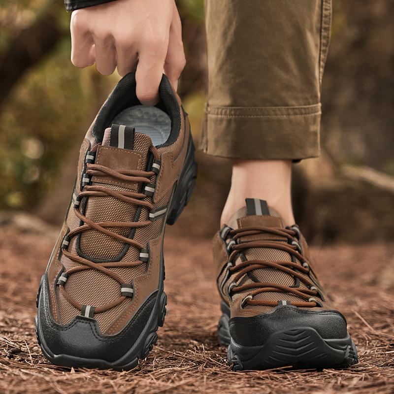 Men's Solid Color Plus Size Hiking Shoes Suitable for Outdoor Sports Camping Hiking Shoes Autumn New Men Breathable Sports Shoes