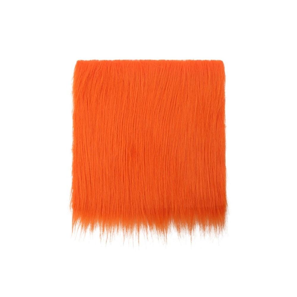 

25x25cm Faux Fur Fabric Pile Texture DIY Craft Making Long Hair Fabric Beard Making Fabric Doll Hair Material Cosplay Costumes оранжевый