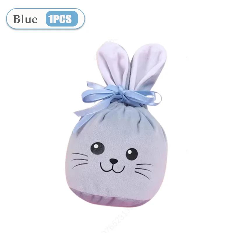 1-40 Stück Hasentüten mit Hasenohren Weiche Samt-Geschenktüten Niedliches Hasenlächeln Perfekt für Zucker Süßigkeiten Osterdekoration und Geschenkverpackung