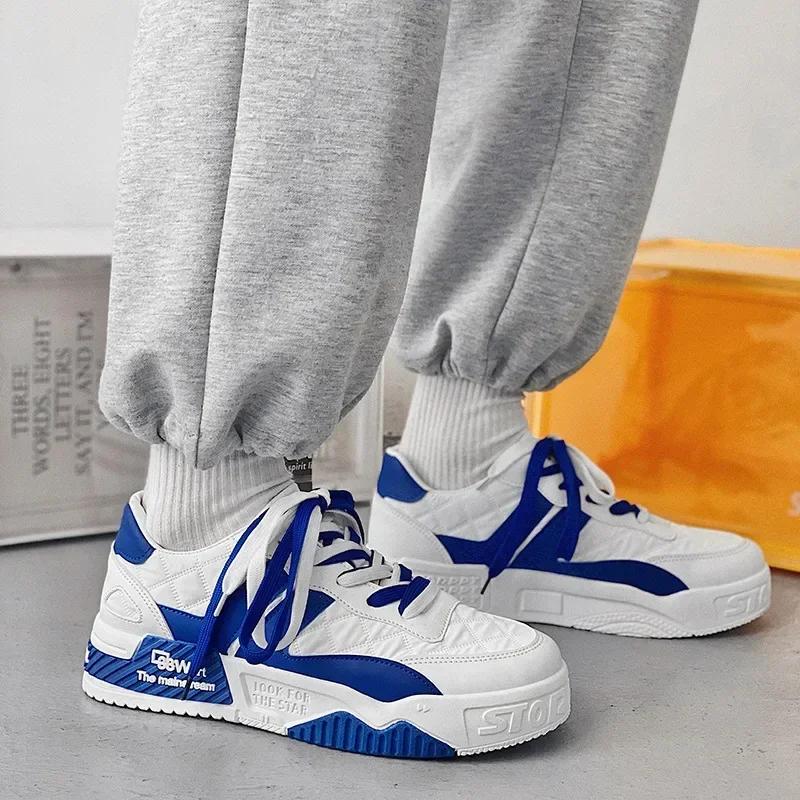 Quality Men Casual Shoes Student Casual Sneakers Male Two-tone Lace Up Trainers Fashion Mens Sneakers Vulcanized Tenis Masculino