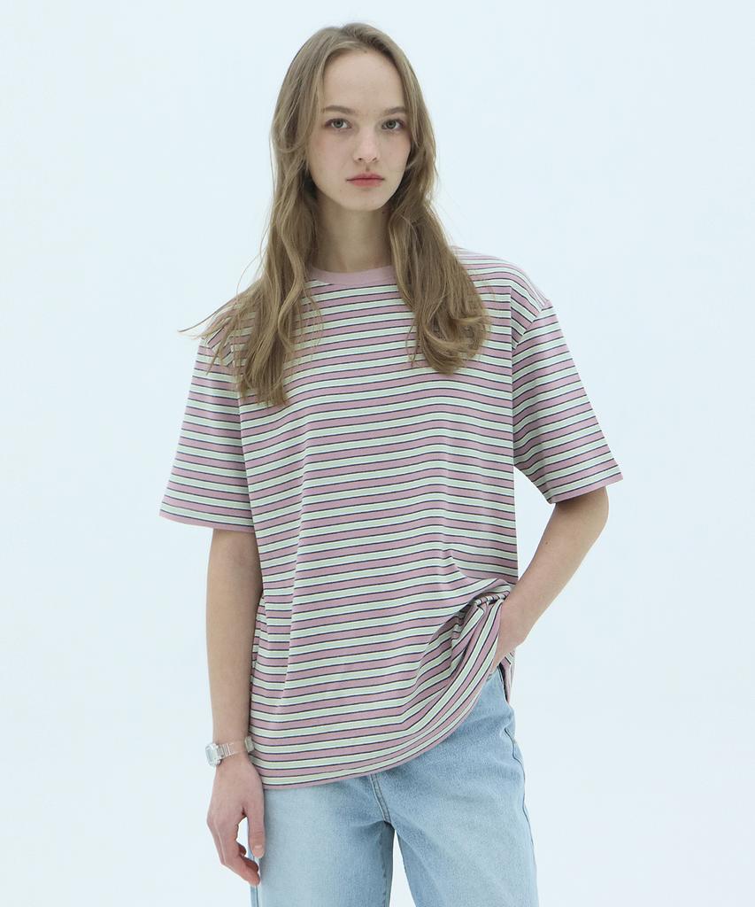 Leikeuseutyudio Low Stripe Oversized T-Shirt - Pink