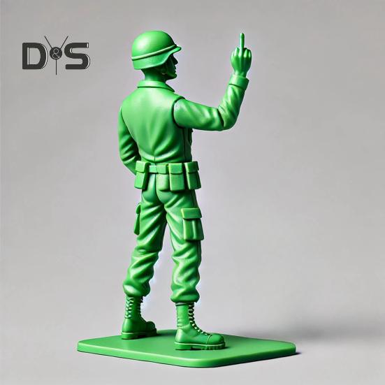Zielona figurka żołnierza toaleta czytająca gazetę sikający człowiek żywica statua rzeźba model zabawka dom biuro dekoracja pulpitu ozdoba