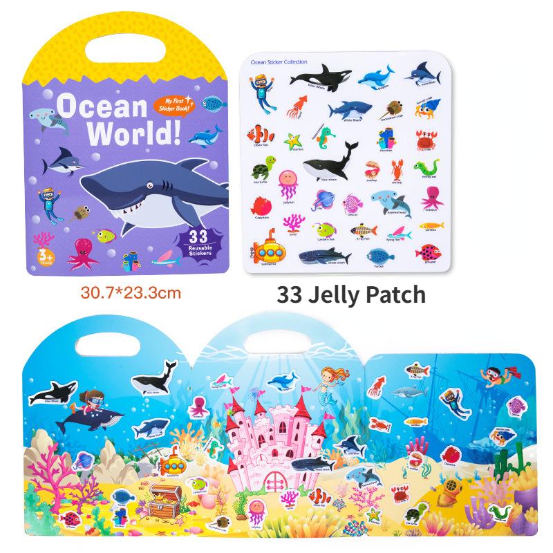 Reusable Stickers, Reusable Static Sticker Books, Sticker Book, Reusable Girls, Gift for Boys or Girls, Children's Educational Toy, Dinosaurs