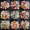 Wooden Buttons, Vintage Button Decorations, Children'S Painted Printed Diy Double-Hole Buttons, 100 Pieces Per Pack