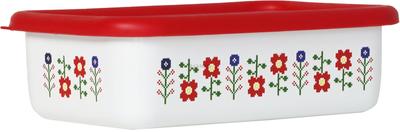 Fuji Emaille Mysa Flacher Quadratischer Behälter M Rot MY-M.R