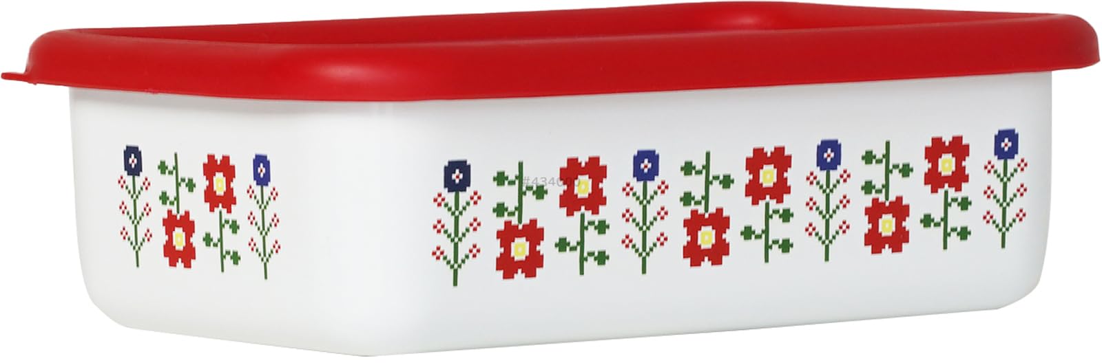 

Fuji Enamel Mysa Shallow Square Container, Medium, Red, MY-M.R