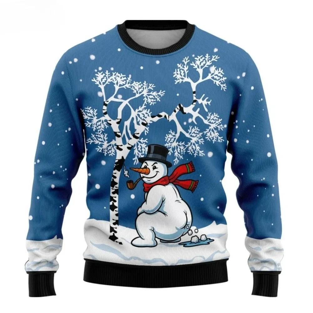 Women's, and Teenagers' Ugly Christmas Sweaters, Christmas Gingerbread Man Patterned Round Neck Sportswear Y2k Clothes