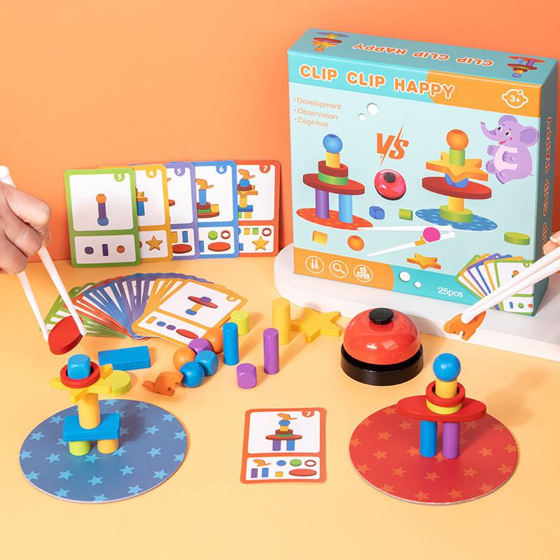 Wooden Stacking Puzzle Set For Kids Ages 3 To 6 With Large Blocks And Family Play