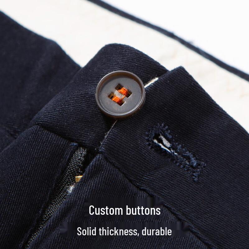 Hodo Men's Brushed Cotton Blend Straight-Leg Casual Trousers