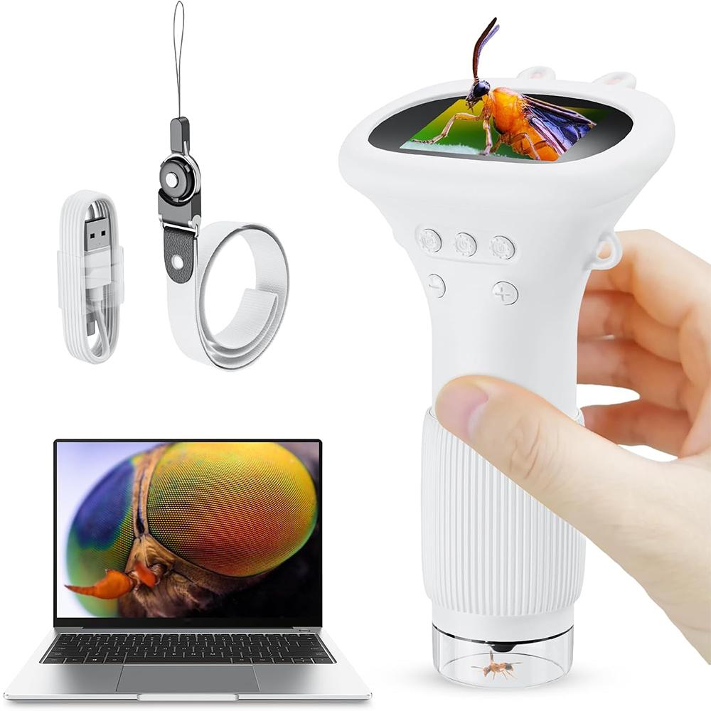 Microscope for Kids Children Microscope with 2 Inch Screen Mini Handheld Microscope Camera Christmas Birthday Gifts